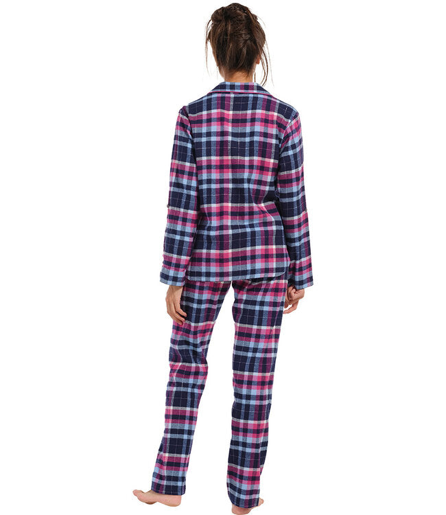 Rebelle pyjama flannel geruit - 21232-444-6 - dark pink