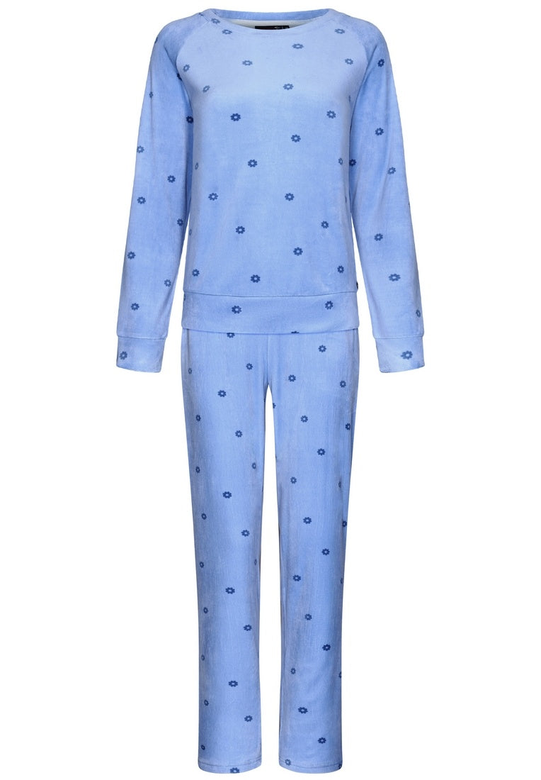 Rebelle Warme Pyjama / Huispak velours ronde hals - 81242-436-2 - Licht blauw