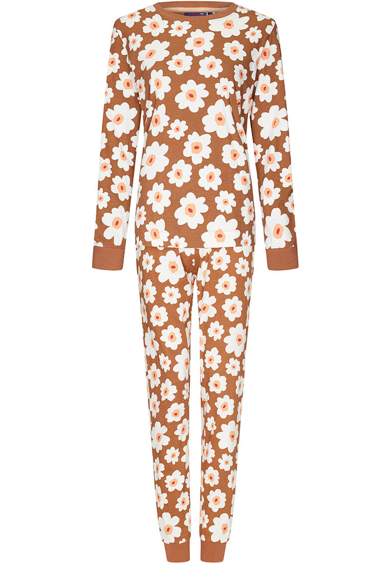 Rebelle Pyjama met trendy bloemen - 21232-402-2 - Brown