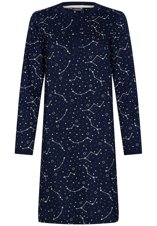 Rebelle Nachthemd katoen sterretjes - 11242-420-4 - donker blauw