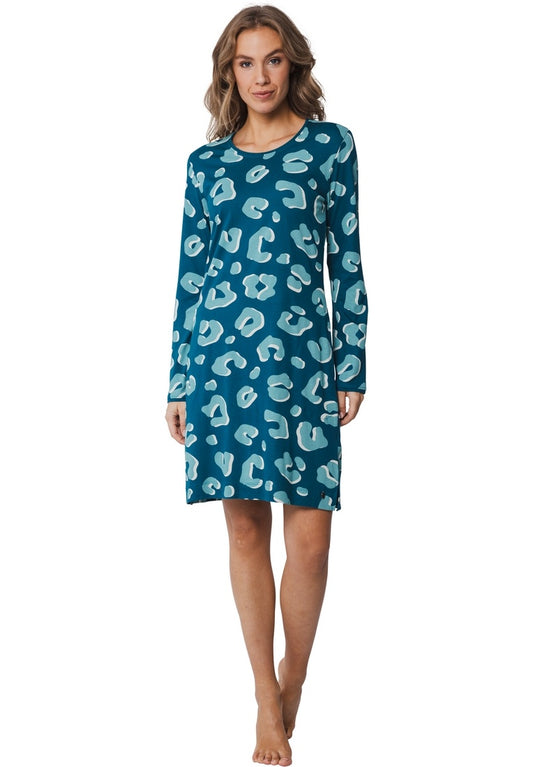 Rebelle Nachthemd katoen ronde hals - 11242-412-2 - Turquoise