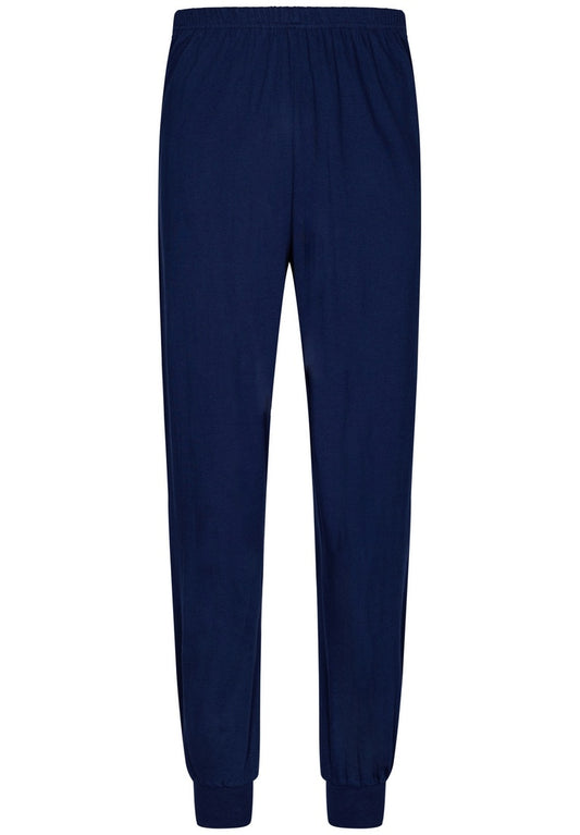 Robson heren pyjama knoopsluiting met boorden - 27242-716-4 - donker blauw