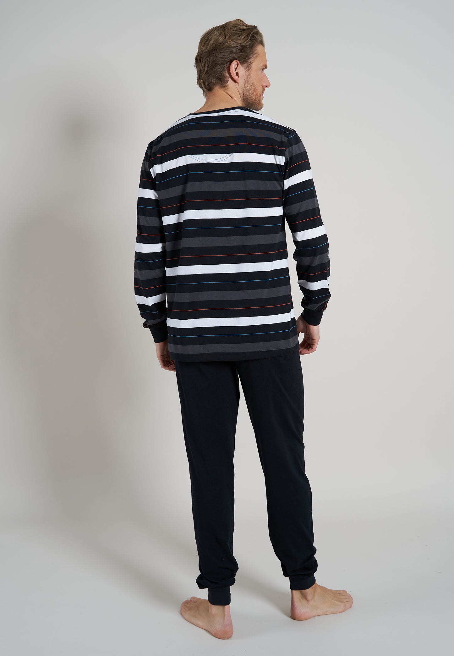 Ceceba heren Pyjama met boorden - 31136 - Zwart gestreept