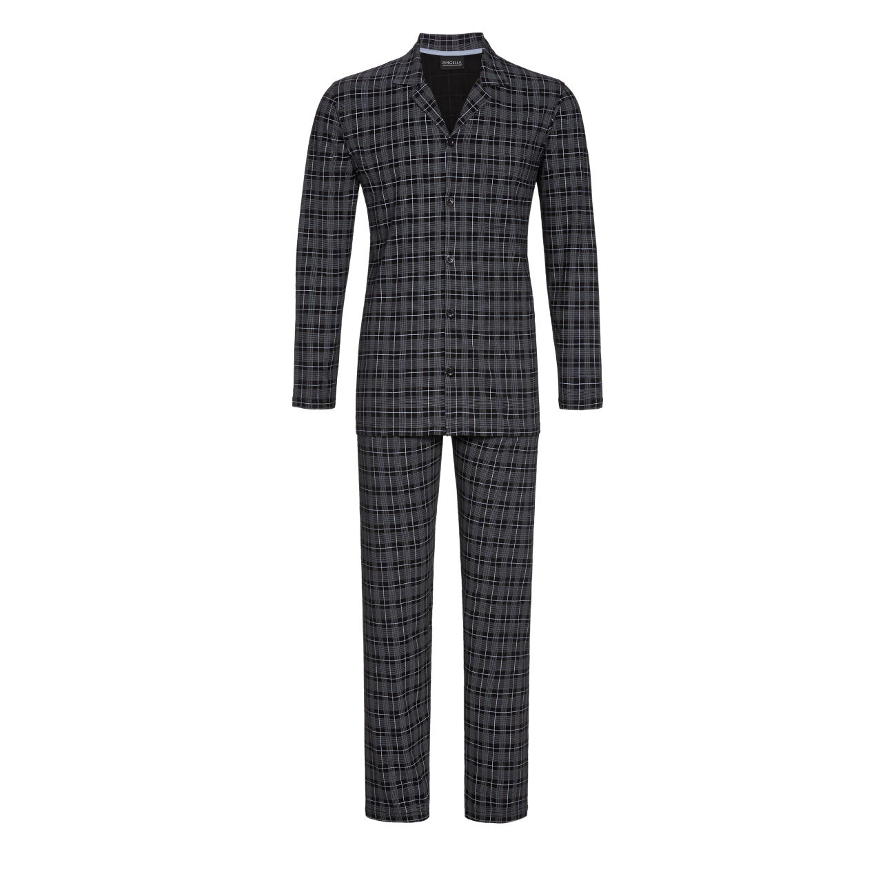 Ringella heren pyjama doorknoop - 1541204 - Asphalt