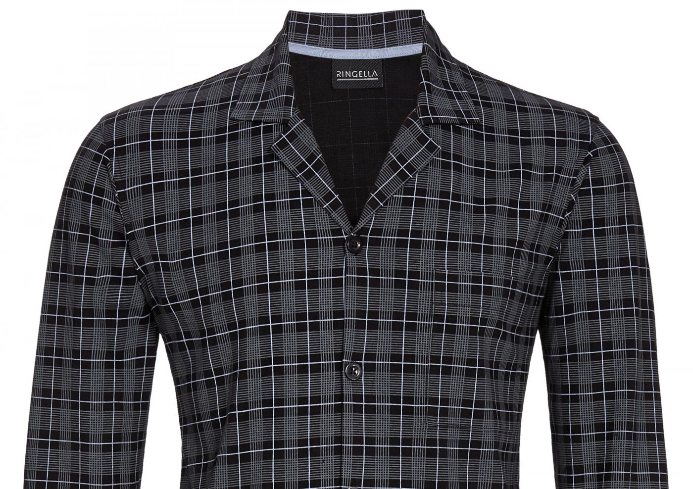 Ringella heren pyjama doorknoop - 1541204 - Asphalt