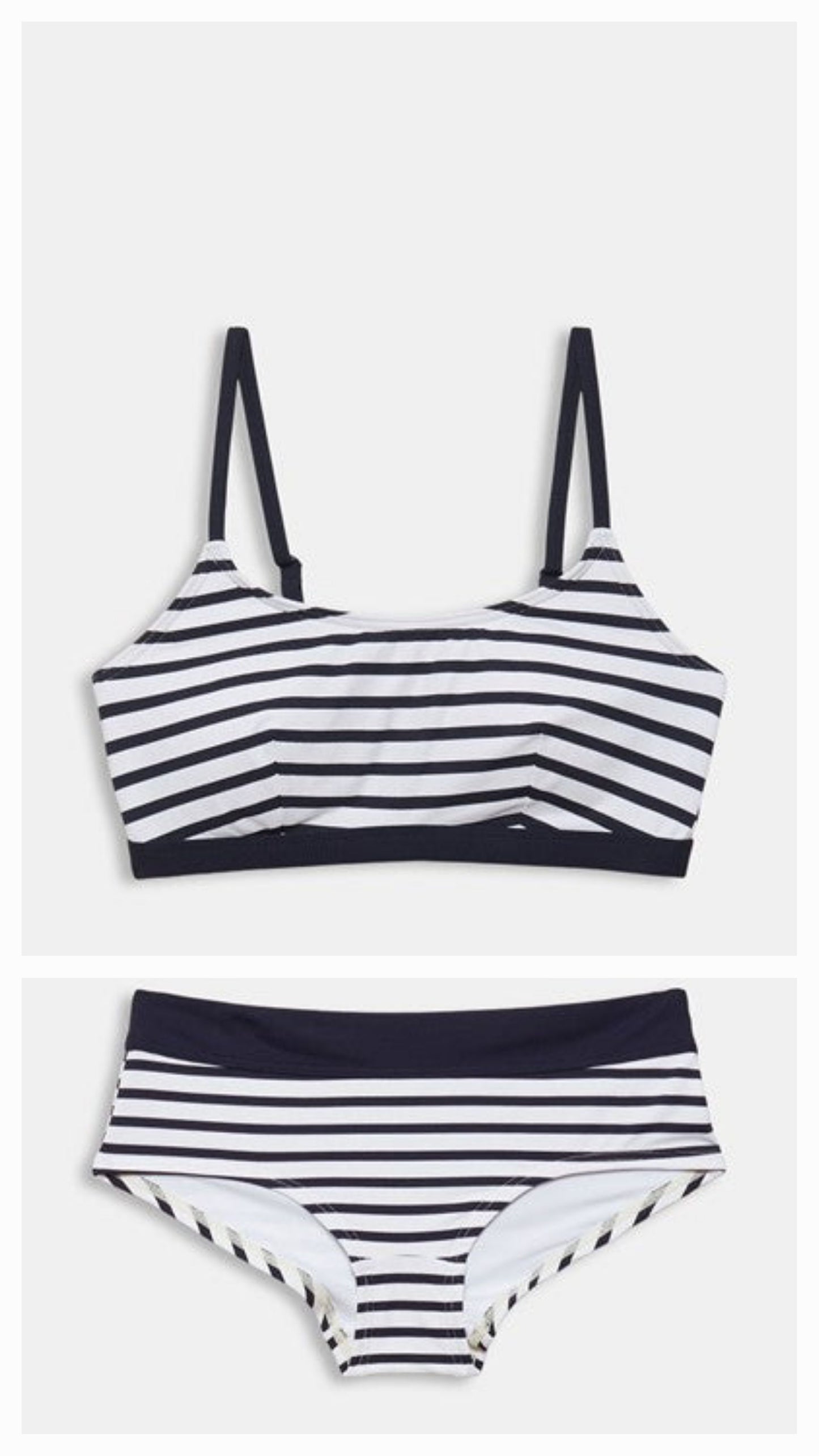 Esprit voorgevormde crop bikiniset met short - 992EF1A311/992EF1A314 - marine blauw
