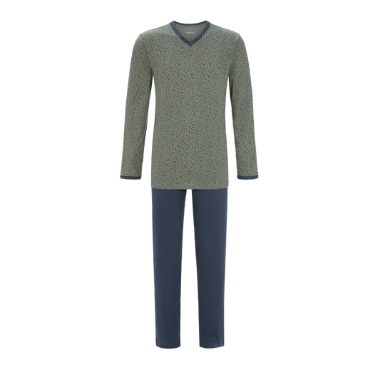 Ringella heren pyjama met V hals - 2541204 - Olijf groen