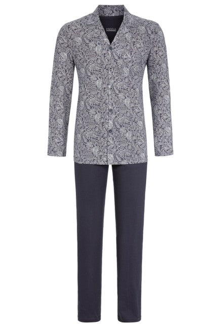 Ringella heren doorknoop Pyjama moderne paisley 2541218 anthraciet