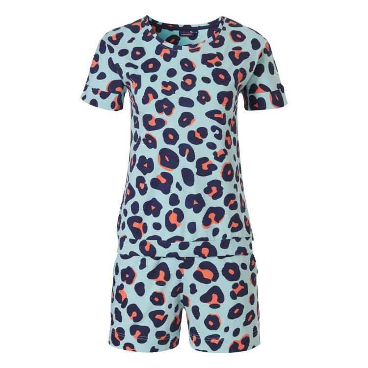Rebelle Shortama grote panterprint - 31231-412-2 - Aqua Green