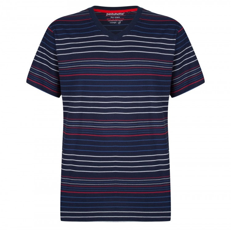 Pastunette Men shortama shirt korte mouw blauw, 4399-622-3