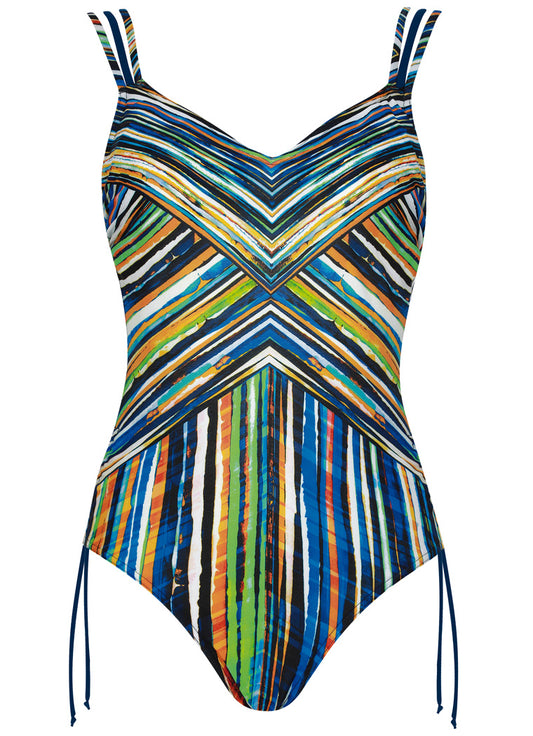 Sunflair chloorbestendig Badpak soft cups - 72131 - nachtblauw/multicolor