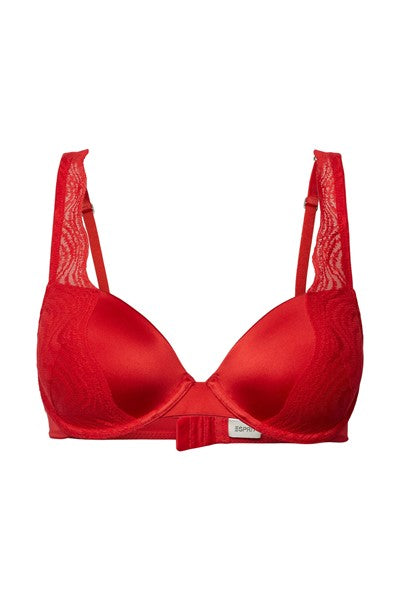 Esprit voorgevormde BH met kant - 013EF1T316 The classic Fit - Rood