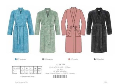 Ringella Unisex Badjas Aquatex met ceintuur - M118705 - 4 kleuren