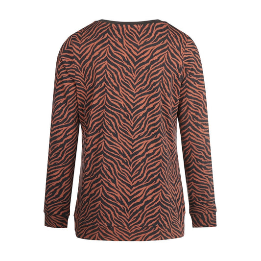 Charlie Choe Dames Pyjama pullover - U45158-38 - Terra Tijgerstreep