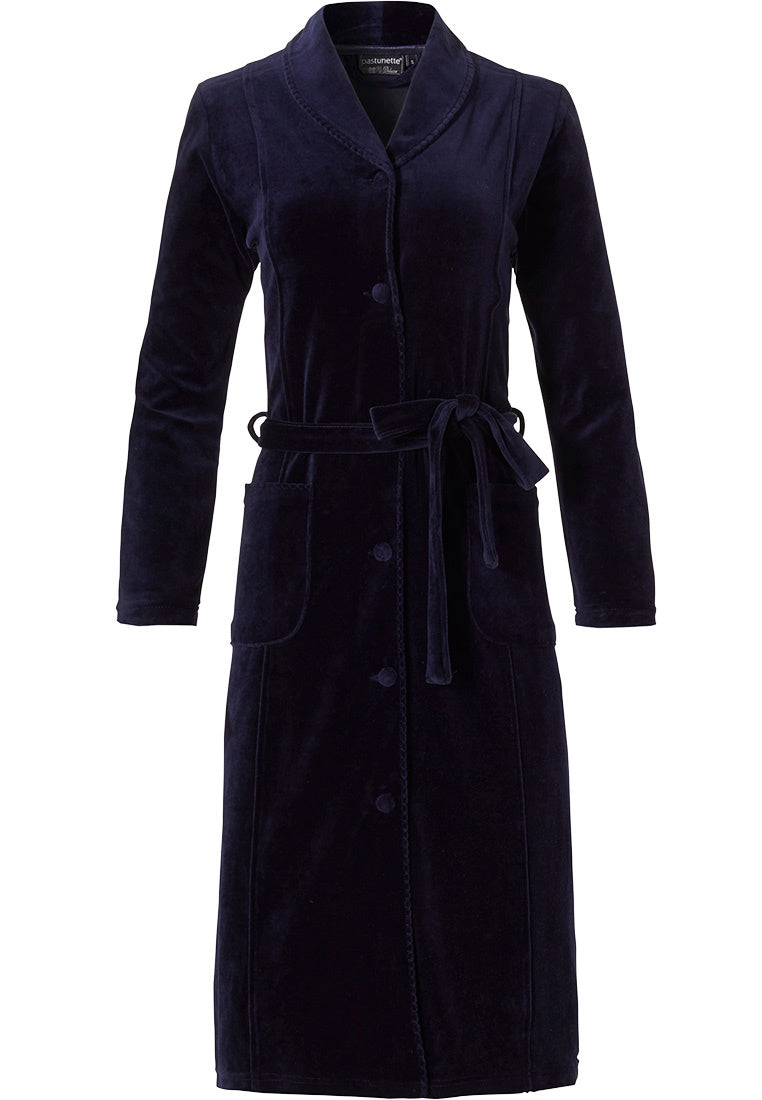 Pastunette Deluxe ochtendjas velours met knopen en ceintuur - 75199-303-6 - 2 kleuren *uitlopend