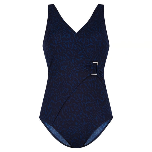 ten Cate Swim badpak soft cup V-hals met gesp - 60654-6221 - Animal Navy