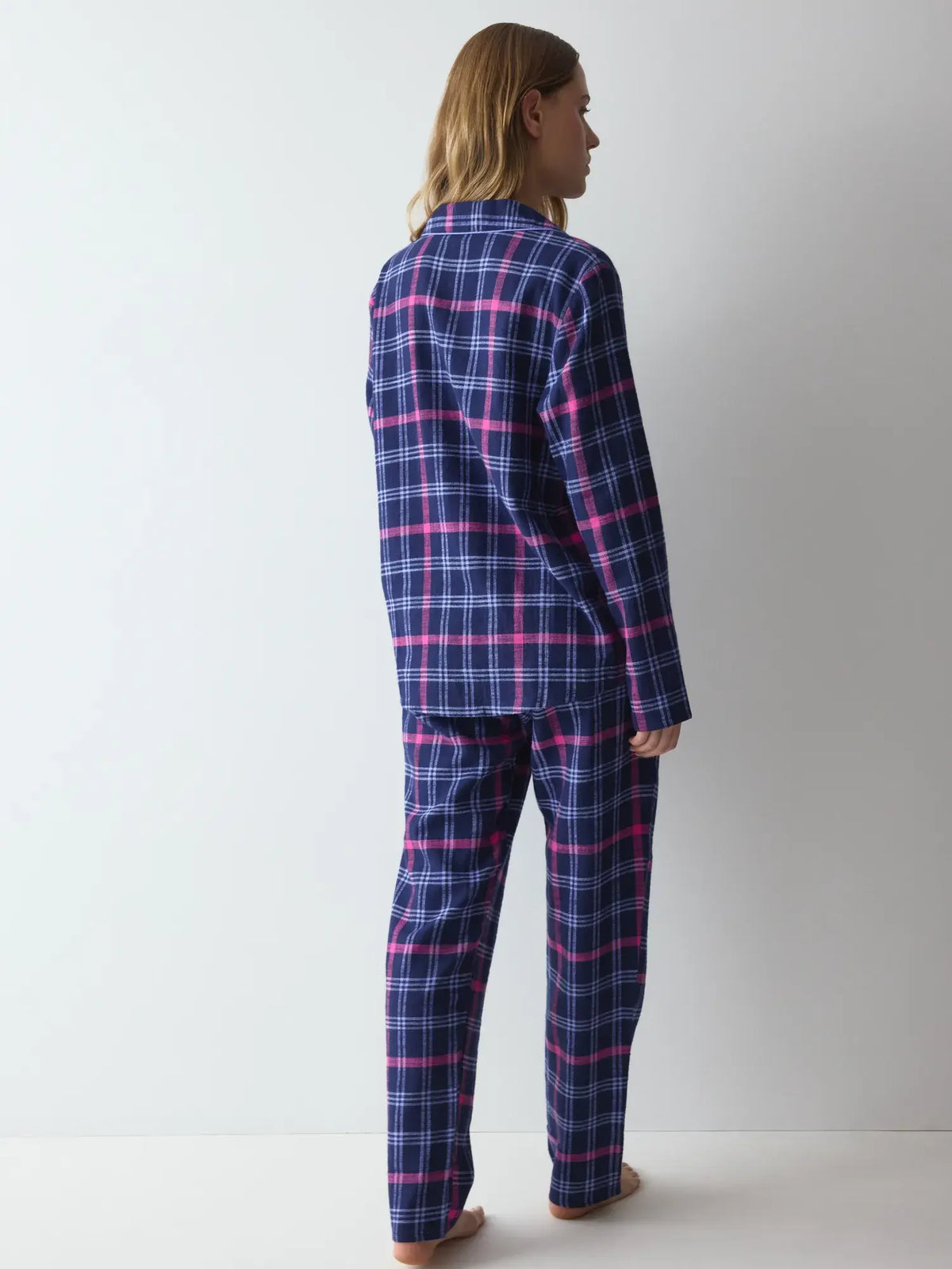 Triumph flannelen pyjama - Boyfriend PW 01 X Checks - Blauw M007