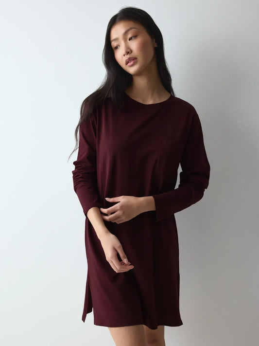 Triumph nachthemd lange mouw - Nightdresses Good NDK LSL 08 P -  Claret (7291)