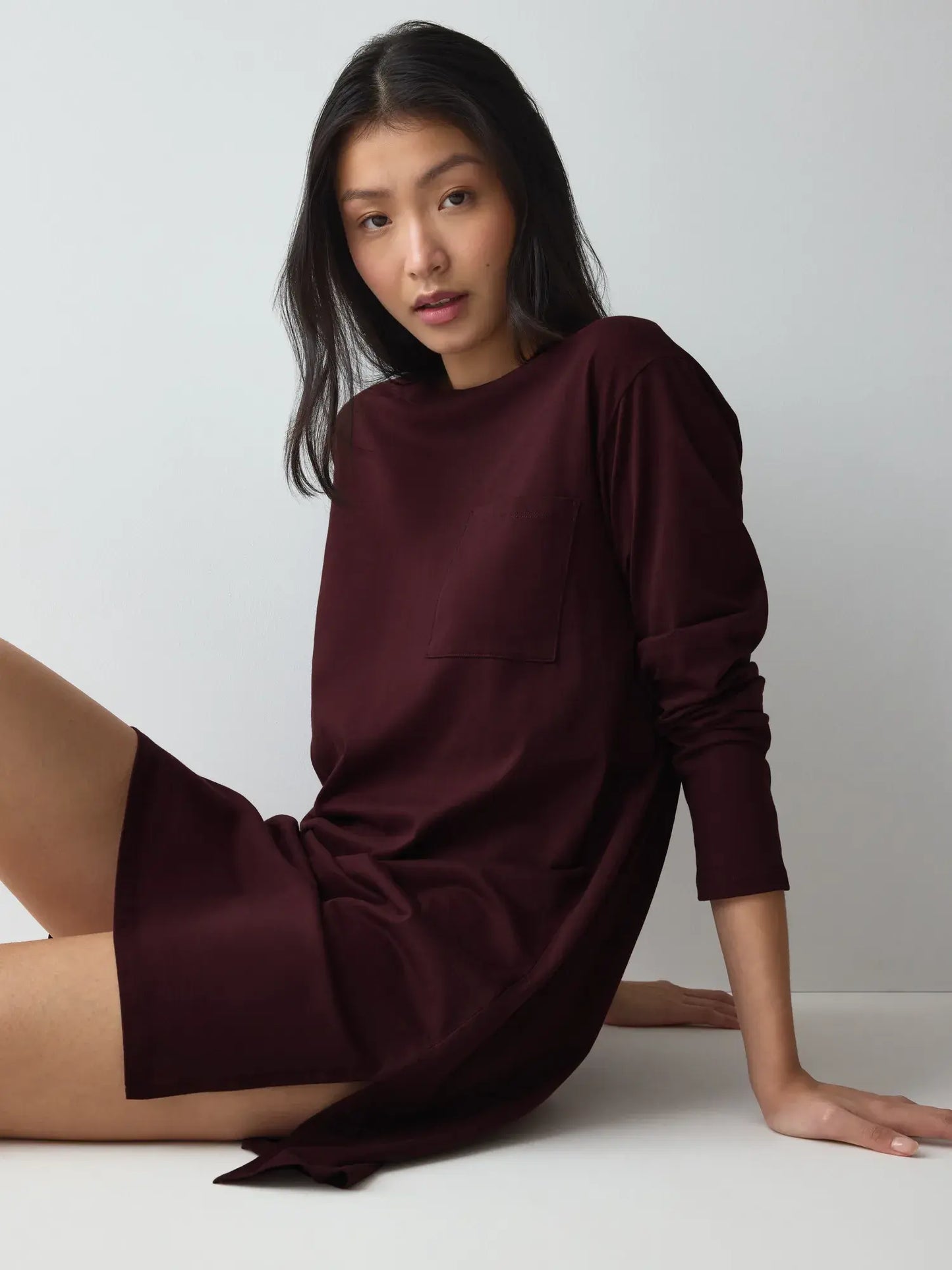 Triumph nachthemd lange mouw - Nightdresses Good NDK LSL 08 P -  Claret (7291)