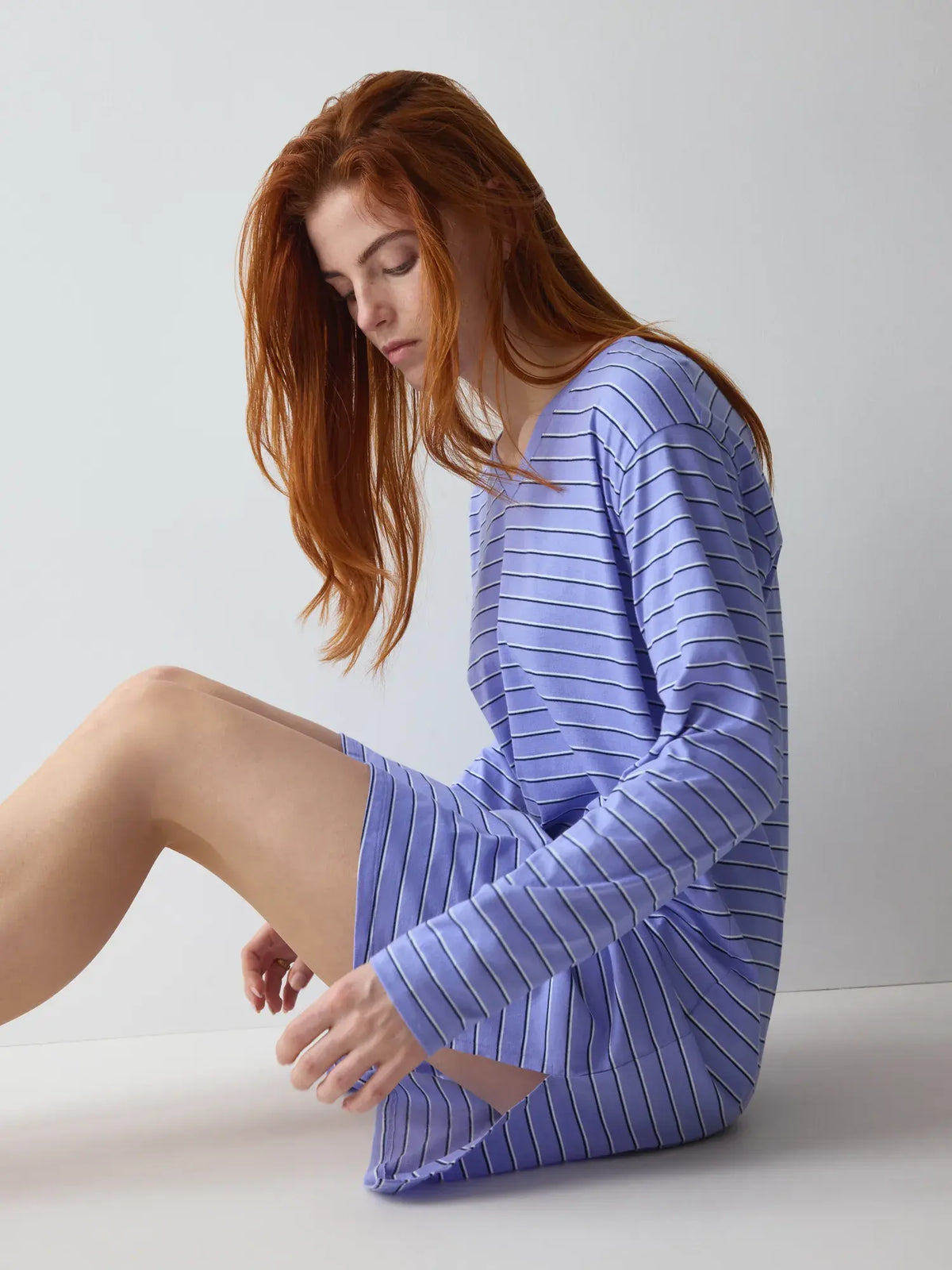 Triumph nachthemd lange mouw - Nightdresses PW 01 X Checks O* -  Blauw (M007)