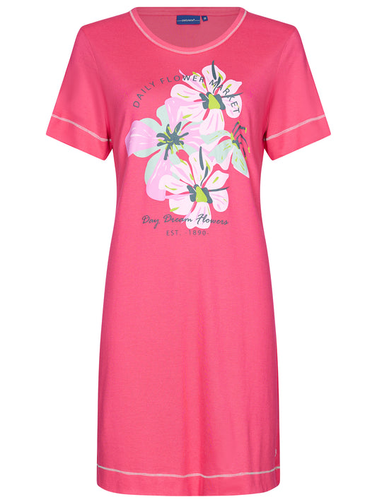 Pastunette nachthemd met opdruk flower - 410241-100-3 - Pink