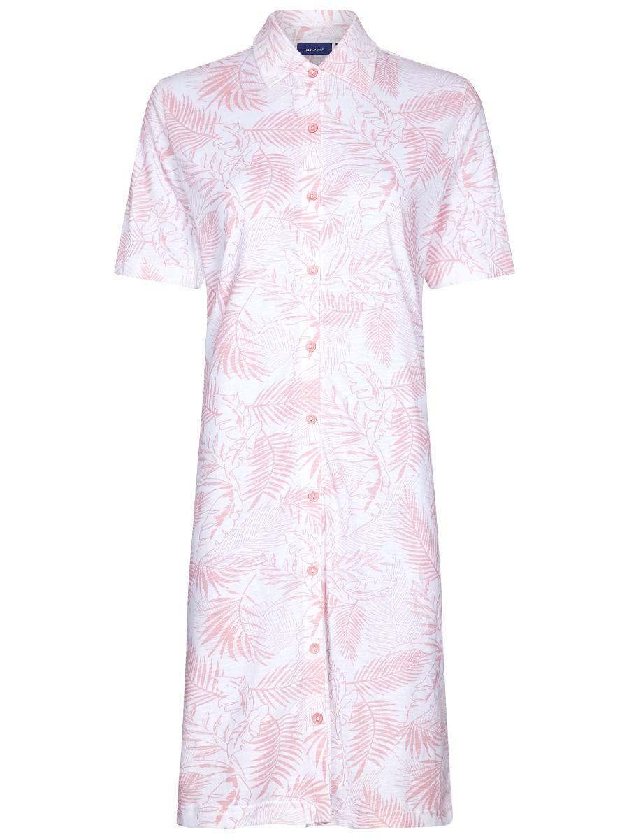 Pastunette Doorknoop Nachthemd met floraprint - 10241-150-6 - Licht roze