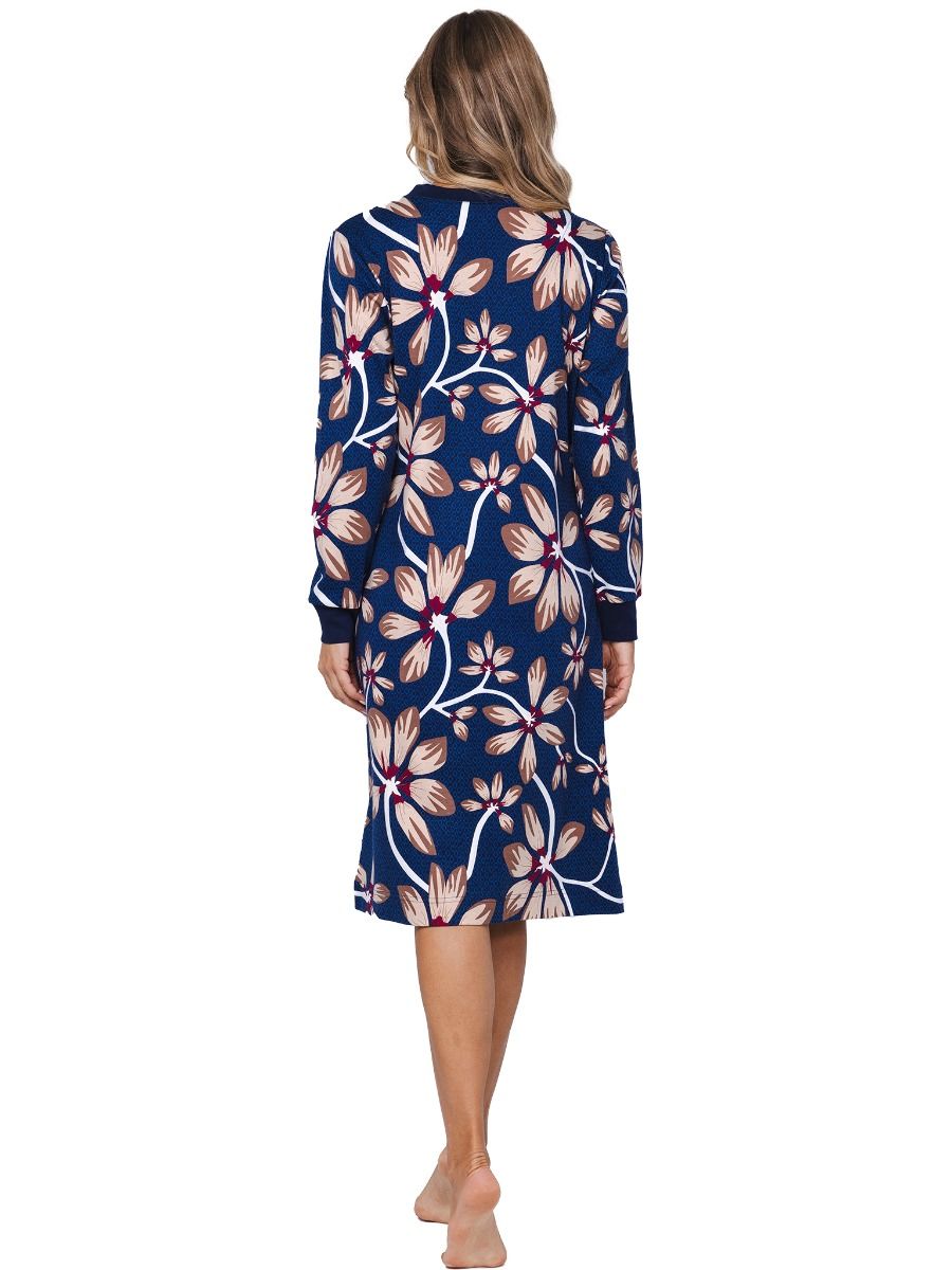 Pastunette Lang Nachthemd - serie Midnight Bloom 111252-238-1 - Donker blauw