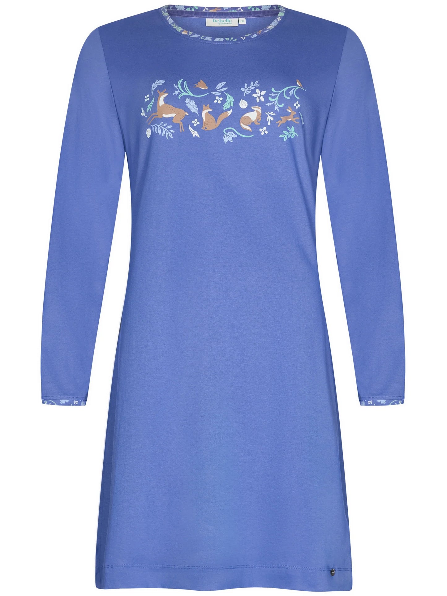 Rebelle Nachthemd serie Forest Animals met opdruk - 111252-600-1 - Blauw