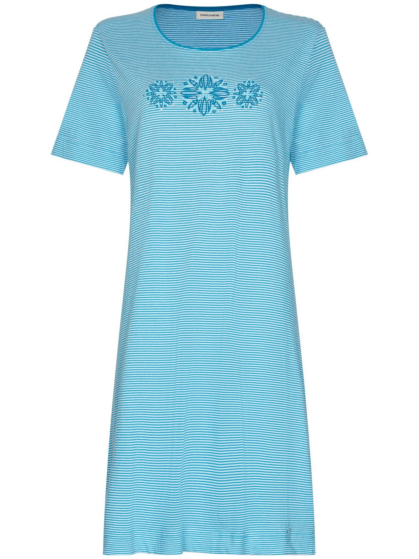 Pastunette Nachthemd fijn streepje en opdruk - serie Ipanema 111261-104-1 - Turquoise
