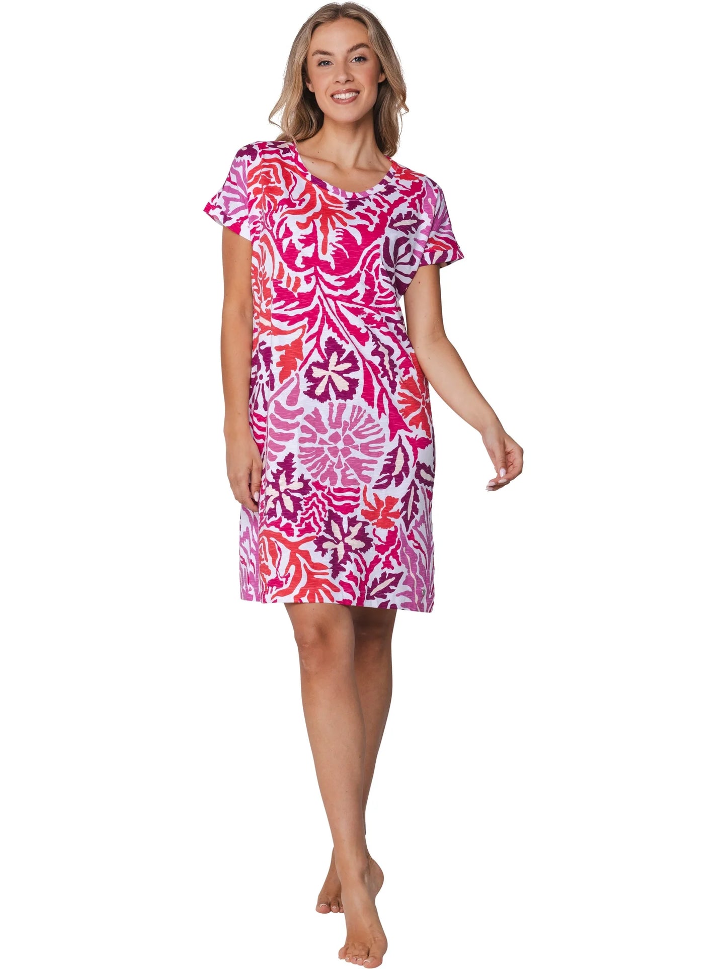 Pastunette Nachthemd met all-over print - serie Paradise Pink 111261-110-1 - Pink