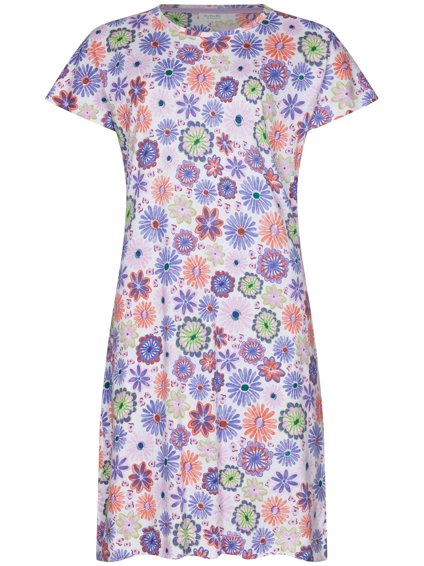 Rebelle Nachthemd met All-over print - Waterflower 111261-600-2 - Paars
