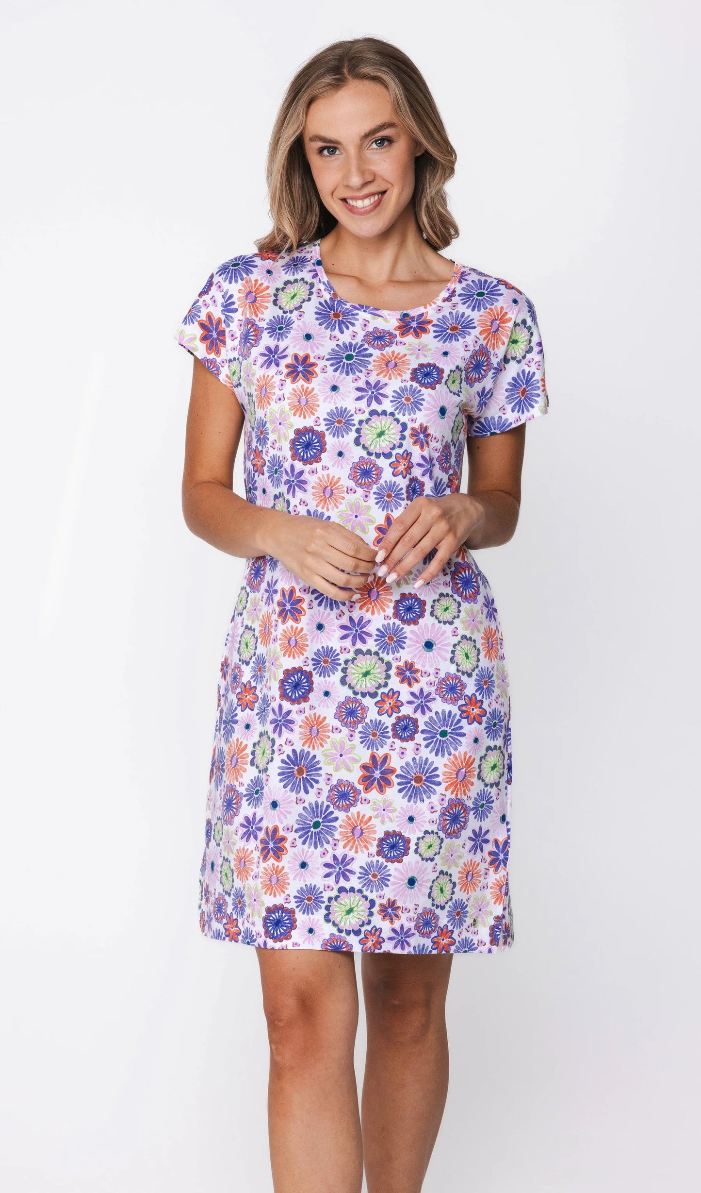 Rebelle Nachthemd met All-over print - Waterflower 111261-600-2 - Paars