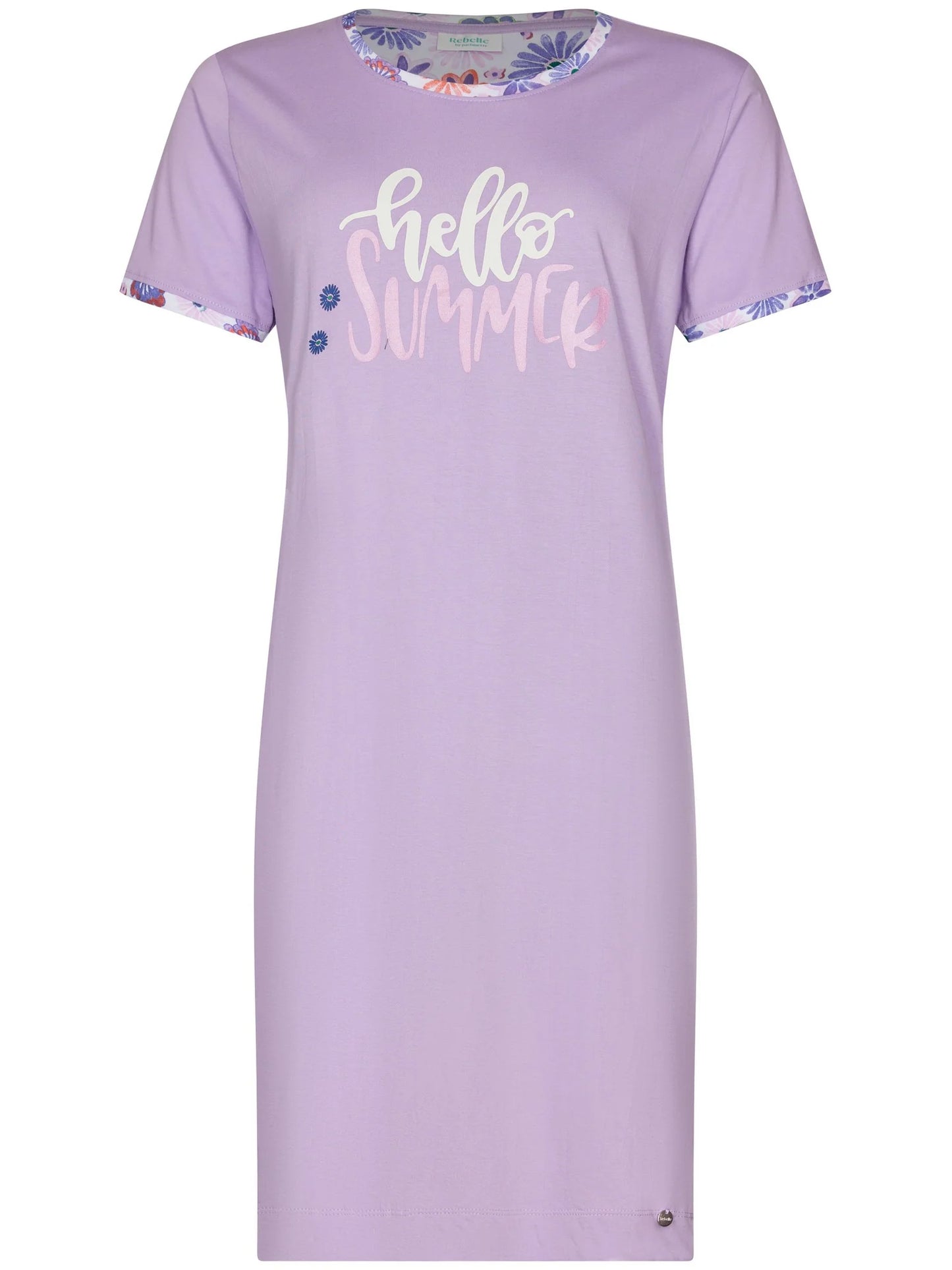 Rebelle Nachthemd met opdruk 'Hello Summer' - Waterflower 111261-628-2 - Lila