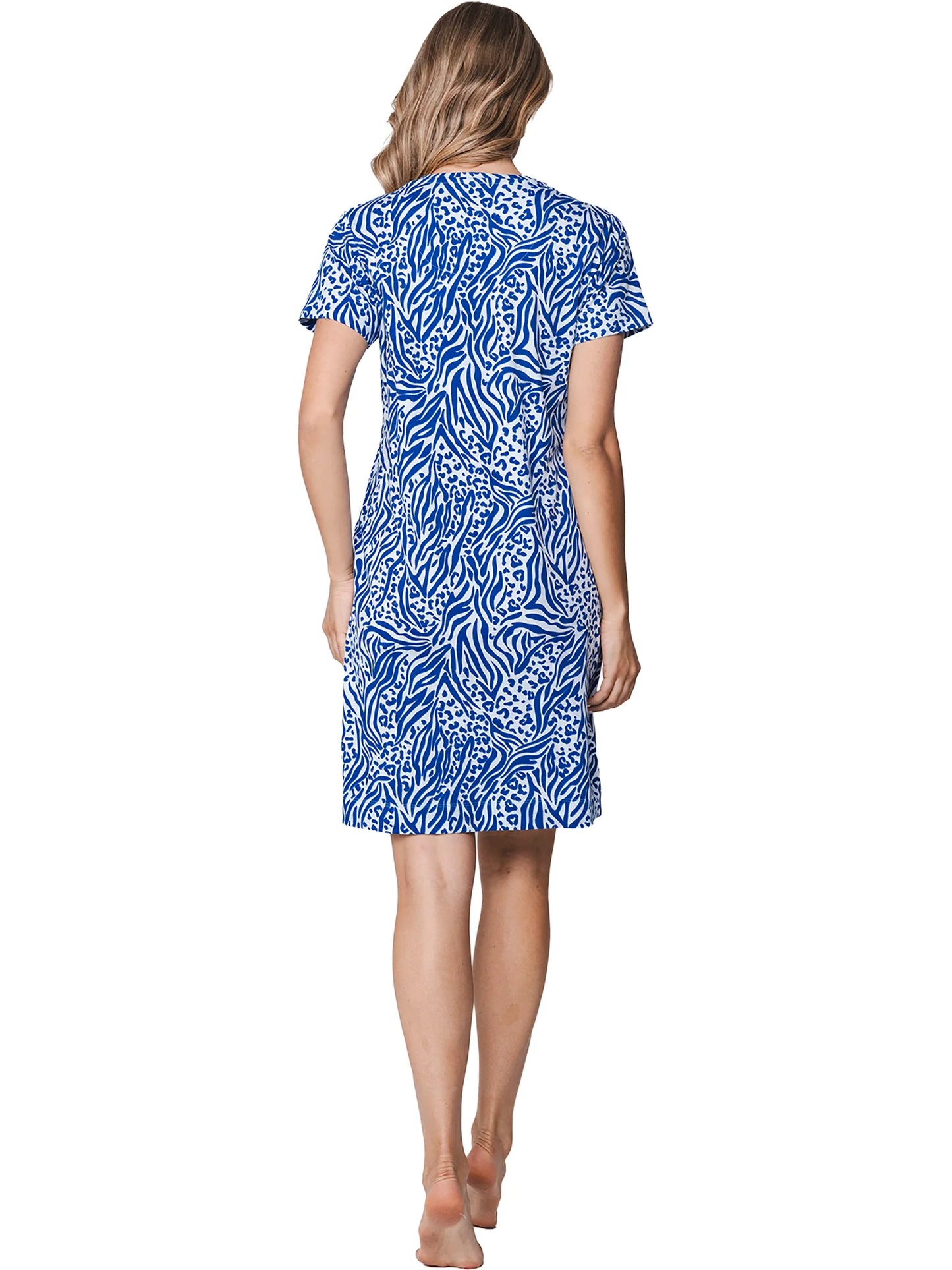 Rebelle Nachthemd met knoopsluiting - Blue Bay 111261-628-1 - Blauw