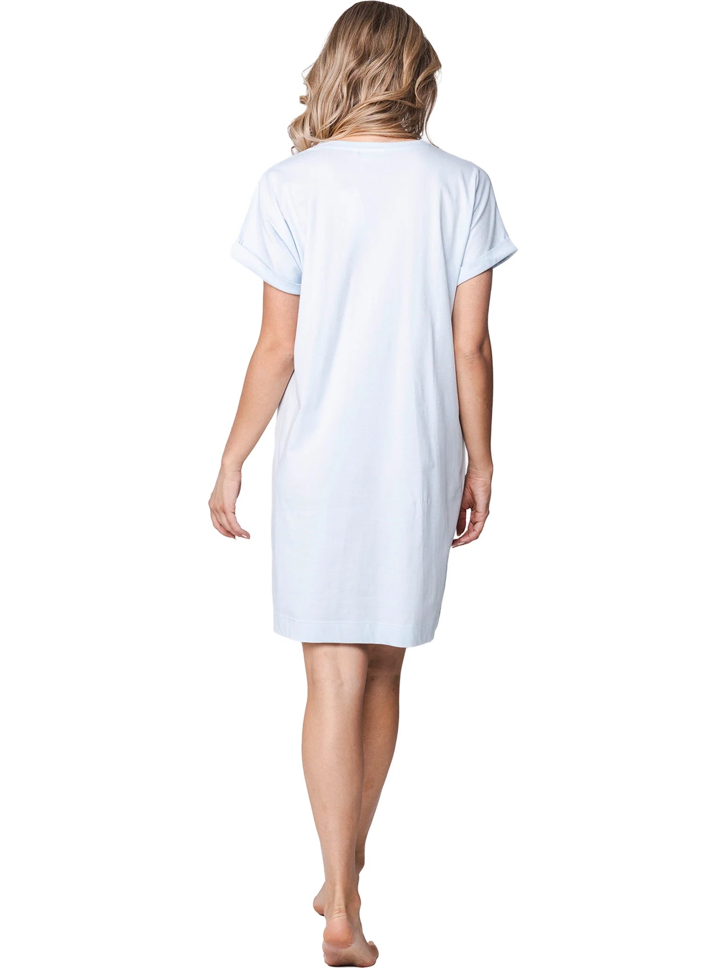 Rebelle Nachthemd met opdruk hart - 111261-628-2 - Licht blauw