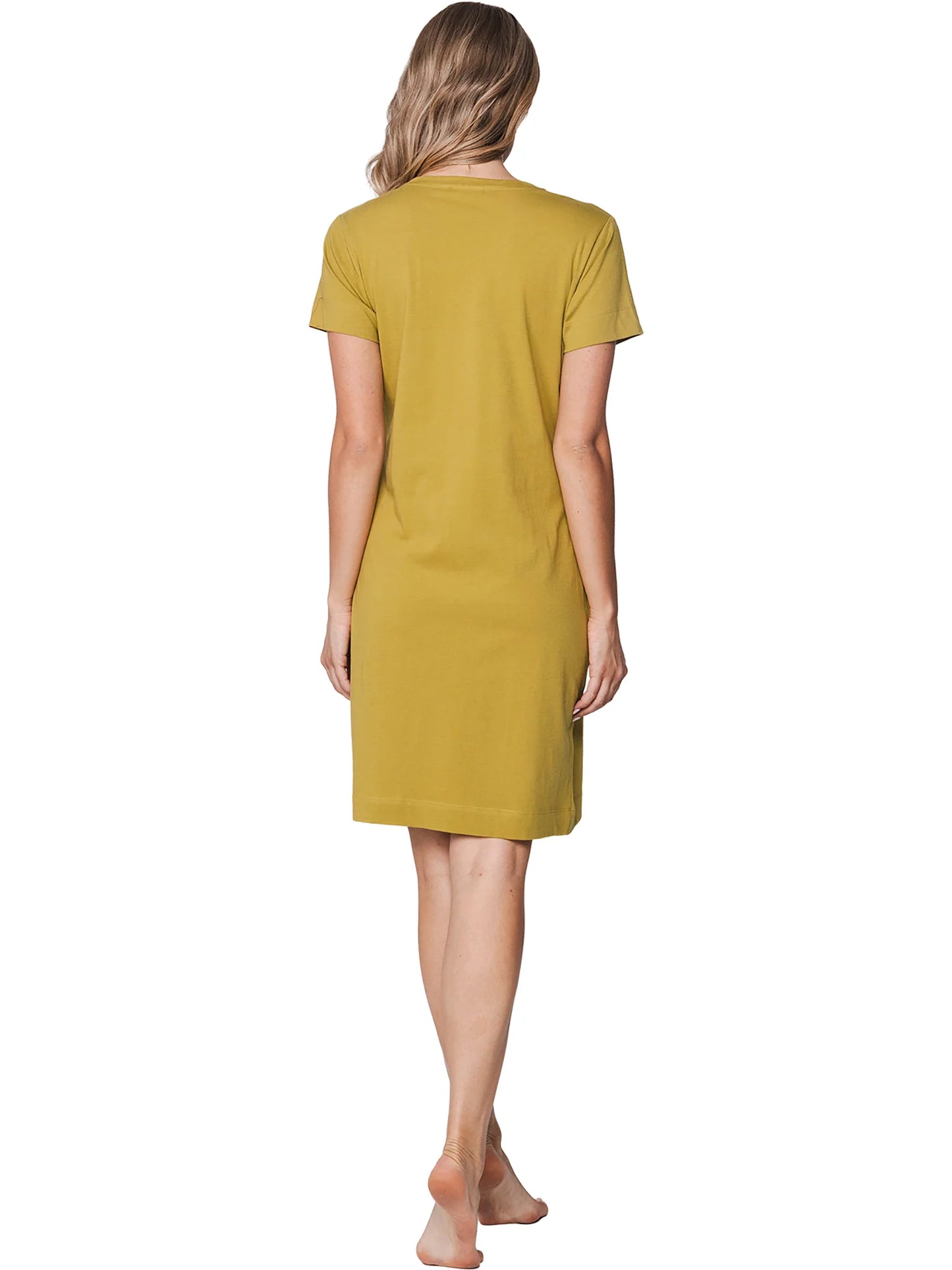 Rebelle Nachthemd met opdruk - Sunny Holiday 111261-654-1 - Mosterd geel groen