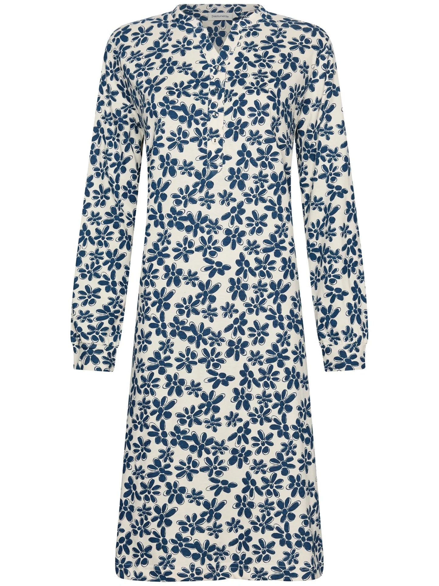 Pastunette lang nachthemd serie Nordic Bloom - 111262-148-1 - Donker Blauw