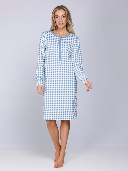 Pastunette lang nachthemd serie Blue Cottage - 111262-164-1 - Blauw