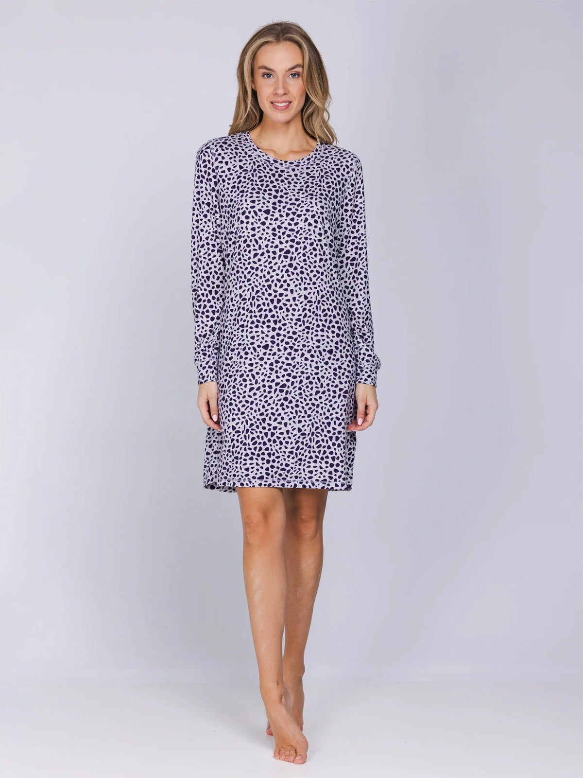 Pastunette nachthemd met boorden - Purple Pebbles 111262-178-1 - Donker Paars