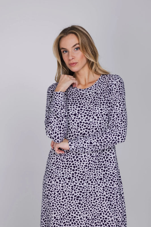 Pastunette nachthemd met boorden - Purple Pebbles 111262-178-1 - Donker Paars