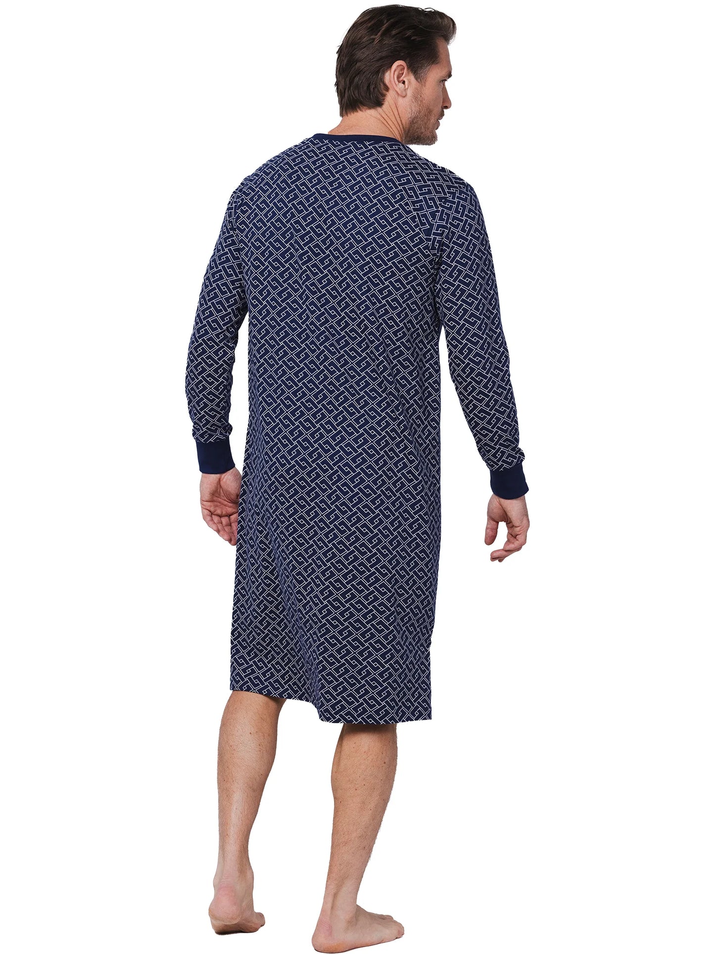 Pastunette heren nachthemd - serie Linear 112252-544-1 - Donker blauw