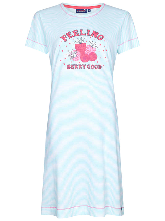 Rebelle Nachthemd met opdruk Feeling Berry Good - 11241-416-2 - Turquoise