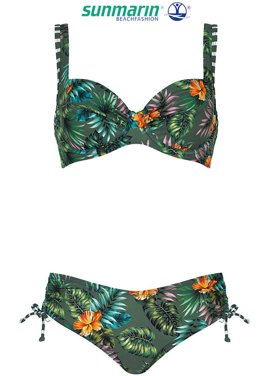 Sunmarin beugel bikini jungle print - 11603 - donkergroen