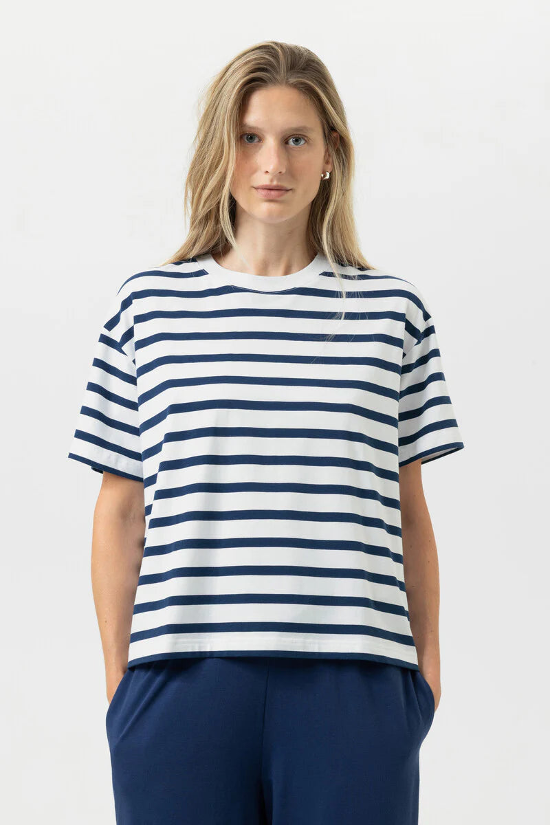 Mey pyjama shirt korte mouw - Breezy Stripes 1210124 - Blue Zodiac
