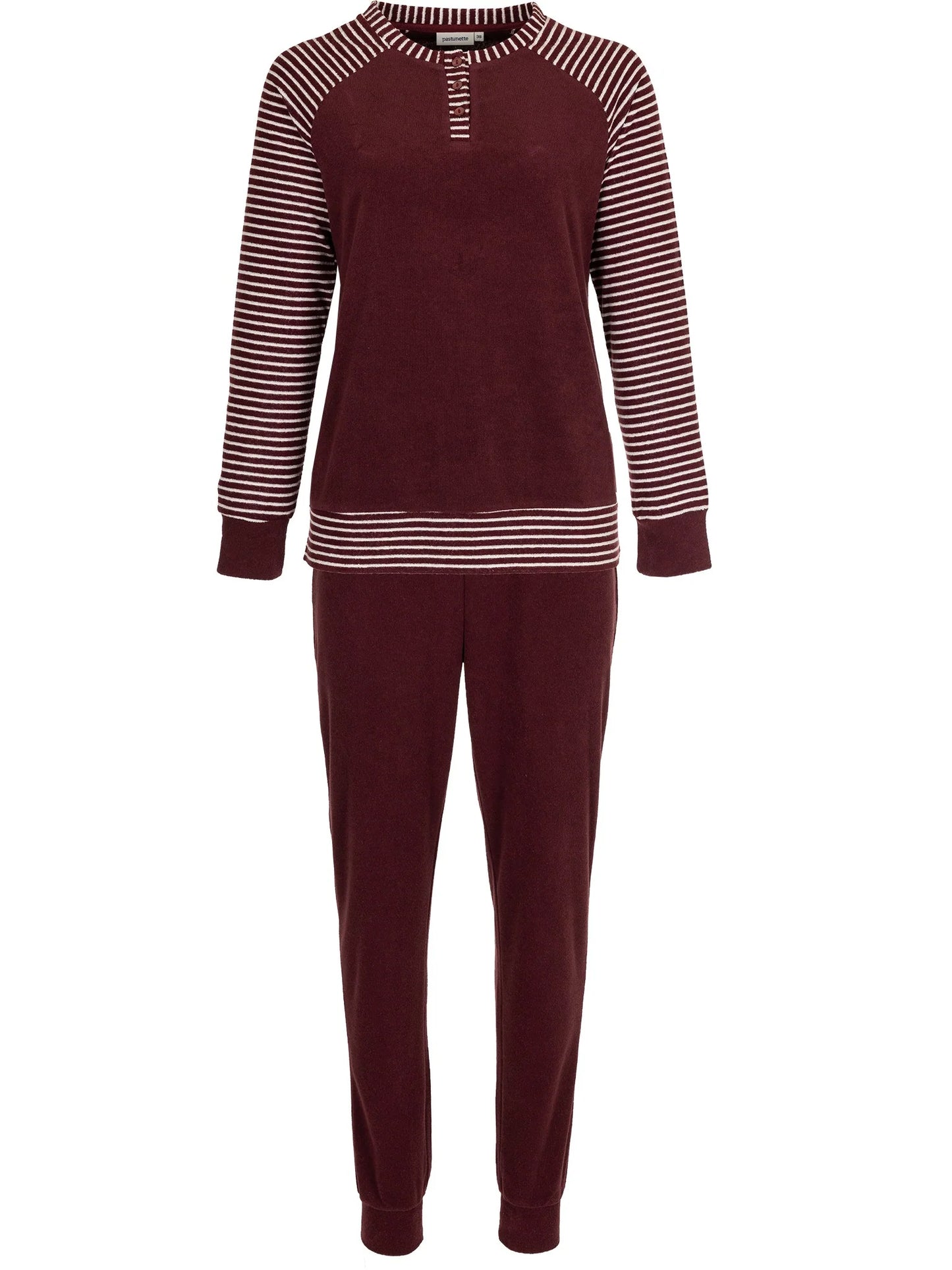 Pastunette Pyjama Badstof met knoopsluiting - NOS 121199-104-1 - Donker rood