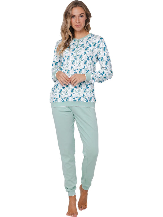 Pastunette Pyjama met boorden - serie Sangria Nights 121252-110-1 - Groen