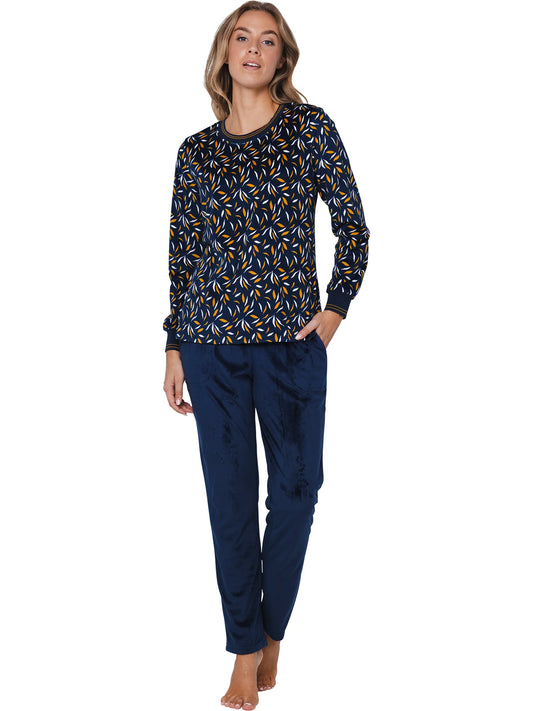 Pastunette Warme pyjama fleece - serie Moonlite 121252-122-1 - Donker blauw