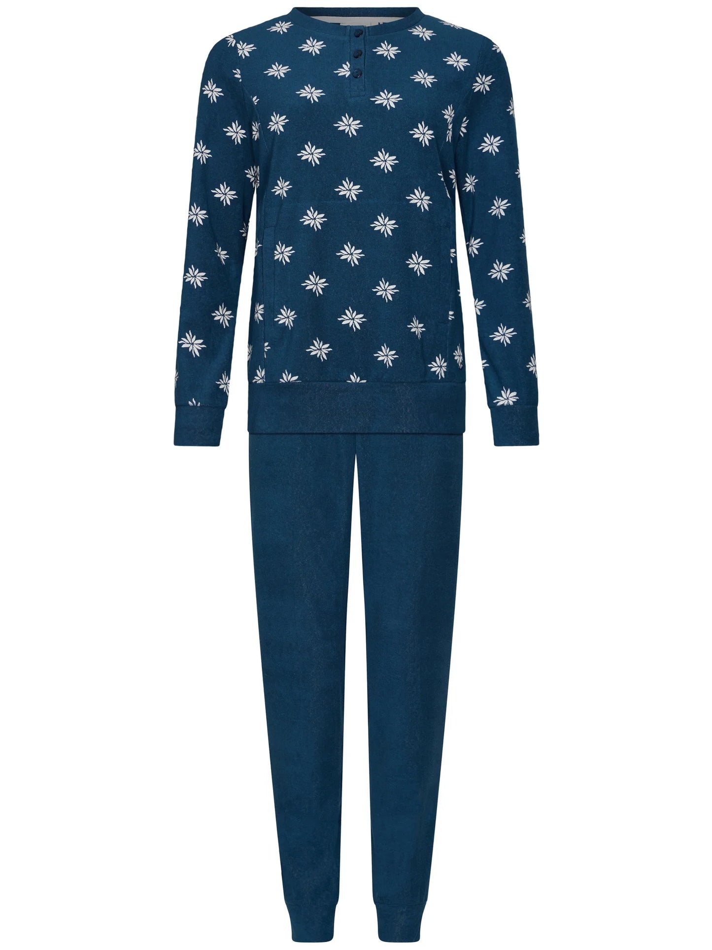 Pastunette pyjama badstof met knoopsluiting - Moonlite 121252-126-1 - Donker blauw