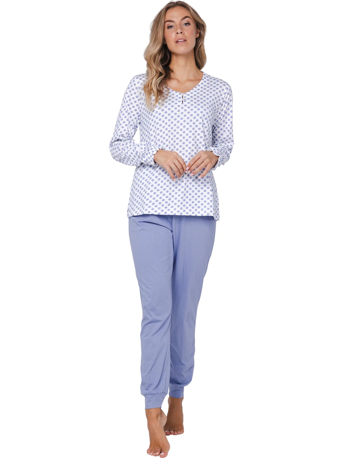 Pastunette Pyjama met stippen design - Blue Fog 121252-146-1 - Blauw