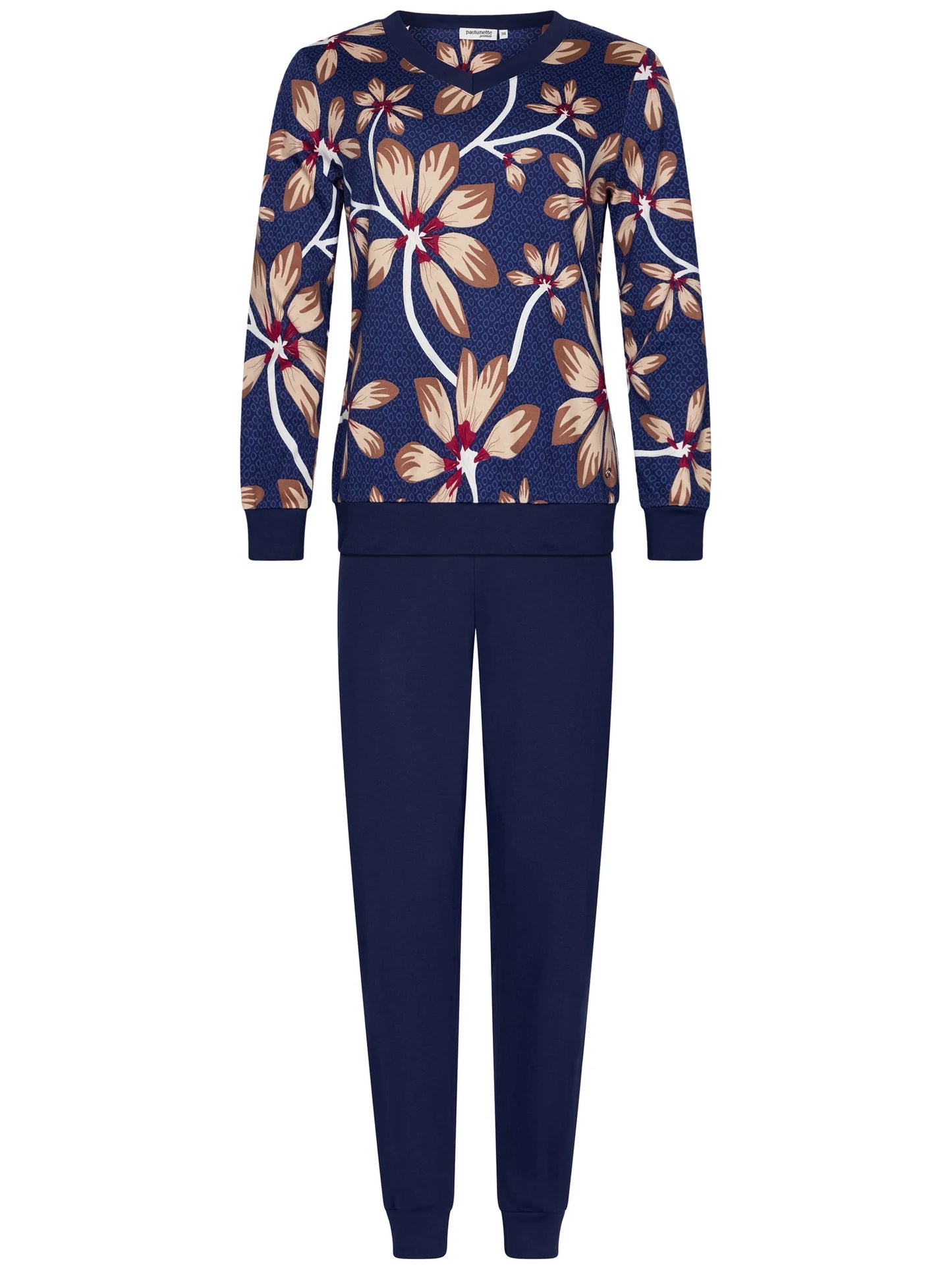 Pastunette Premium pyjama - serie Midnight Bloom 121251-238-1 - Donker blauw